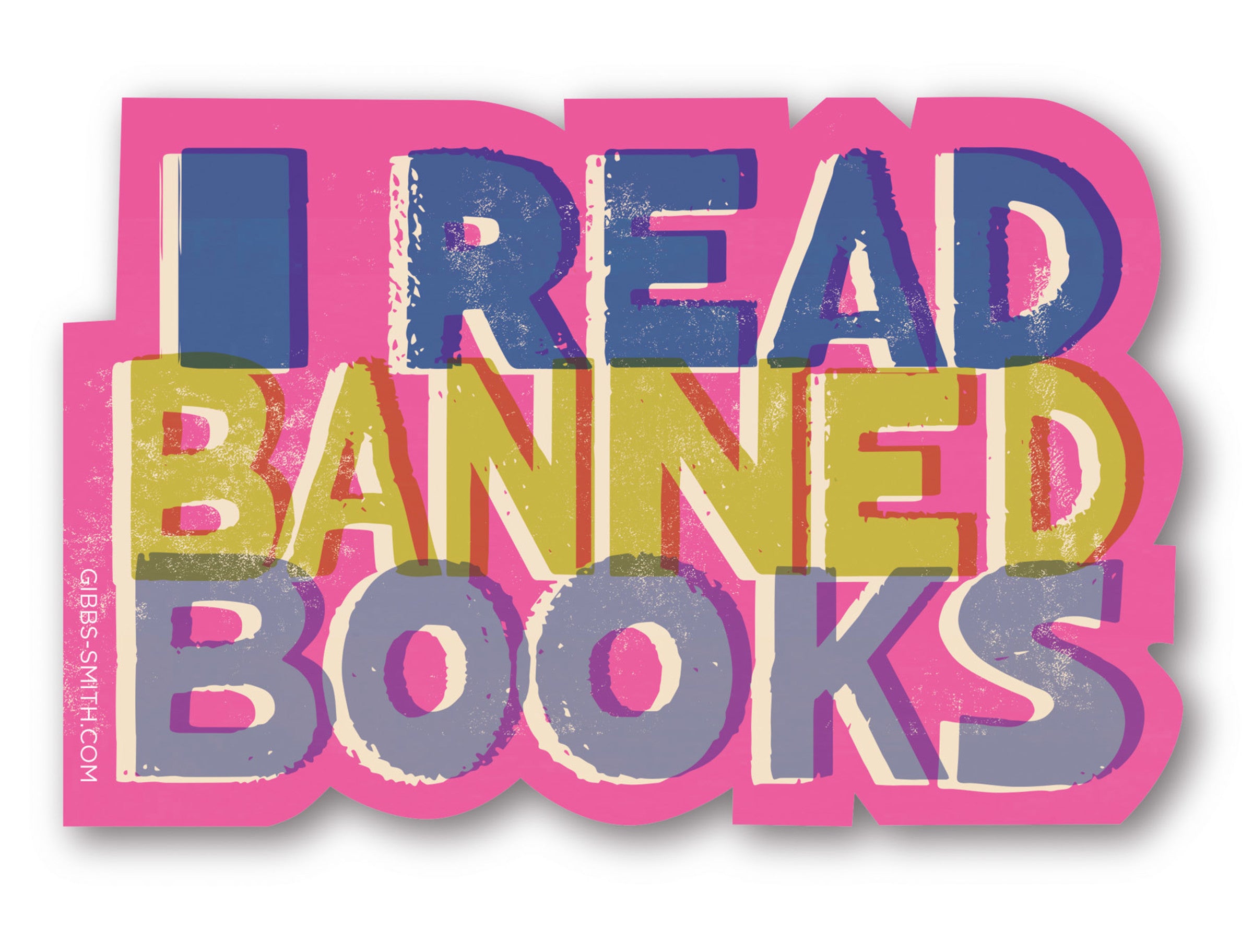 Pink I Read Banned Books Sticker